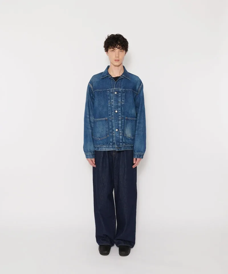 24WDM-#422-OW 14.5OZ DENIM IN TUCK COMFORT TAPERED PANTS