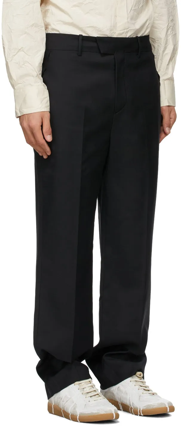 ADER error Black Wool Cut-Out Trousers