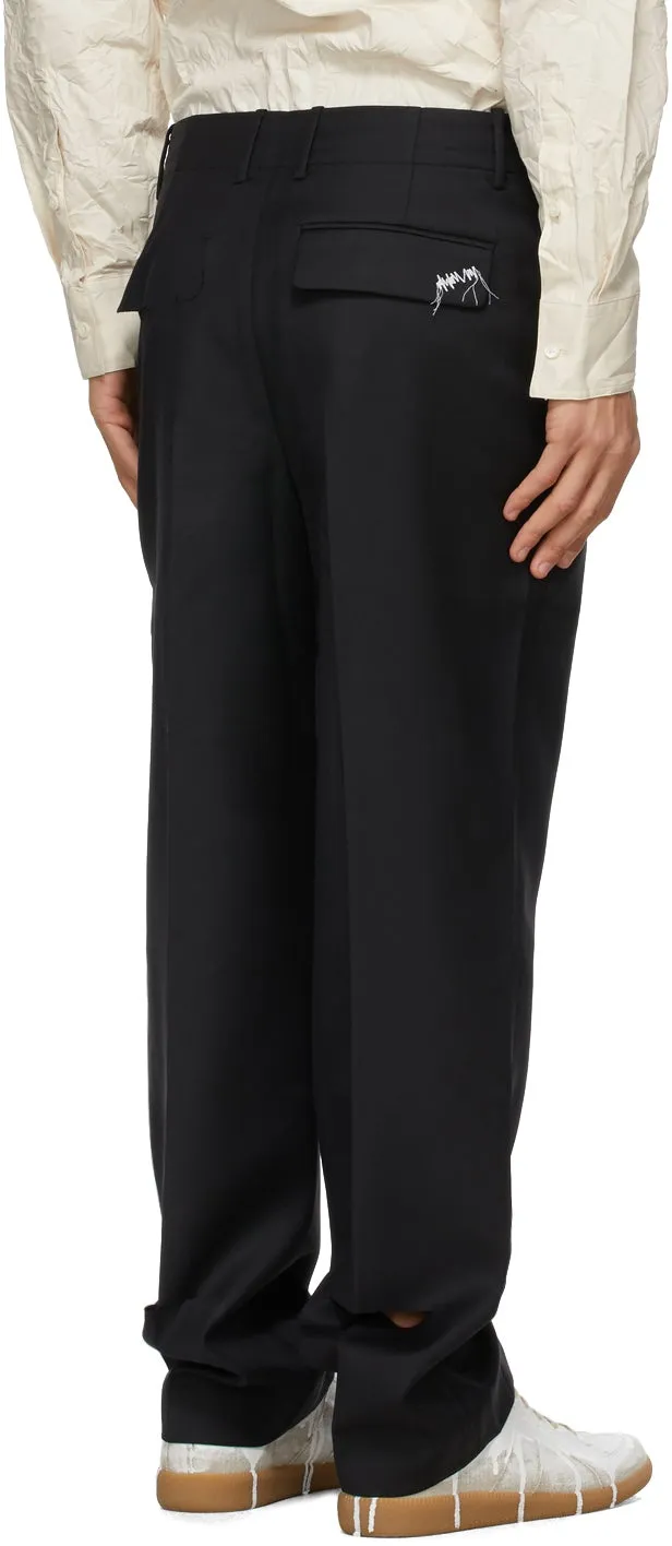 ADER error Black Wool Cut-Out Trousers