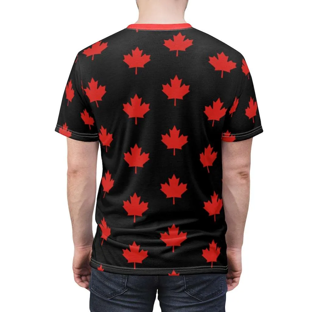 All Maple-Leafed Out Unisex AOP Cut & Sew Tee Black