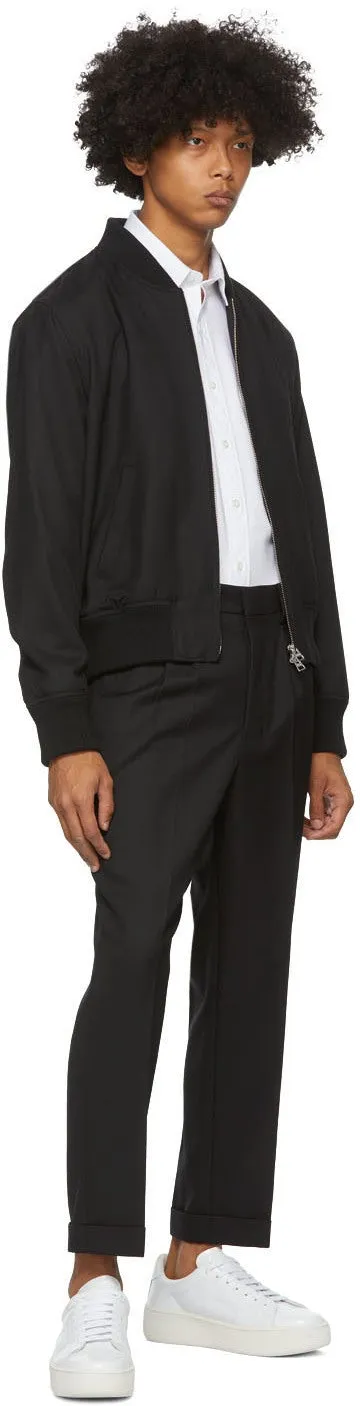 AMI Alexandre Mattiussi Black Carrot Fit Cuffed Hem Trousers