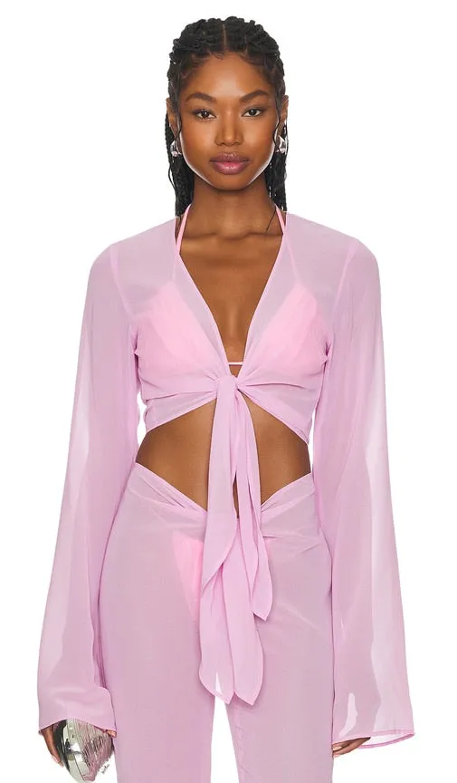 Bananhot Lily Cover Up Top in Pink