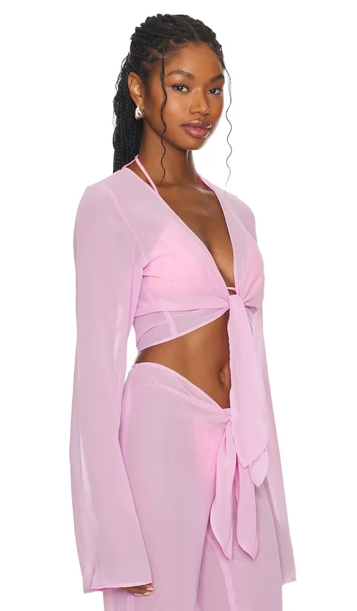 Bananhot Lily Cover Up Top in Pink
