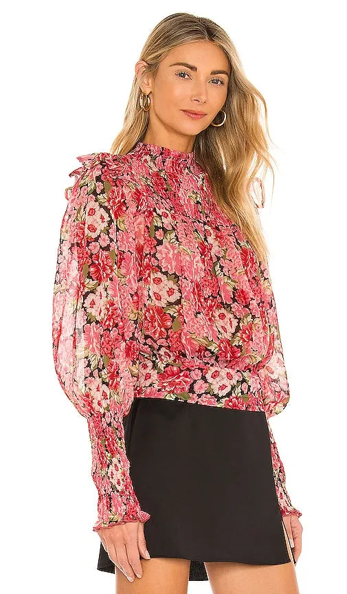 Bardot Remi Floral Blouse in Pink