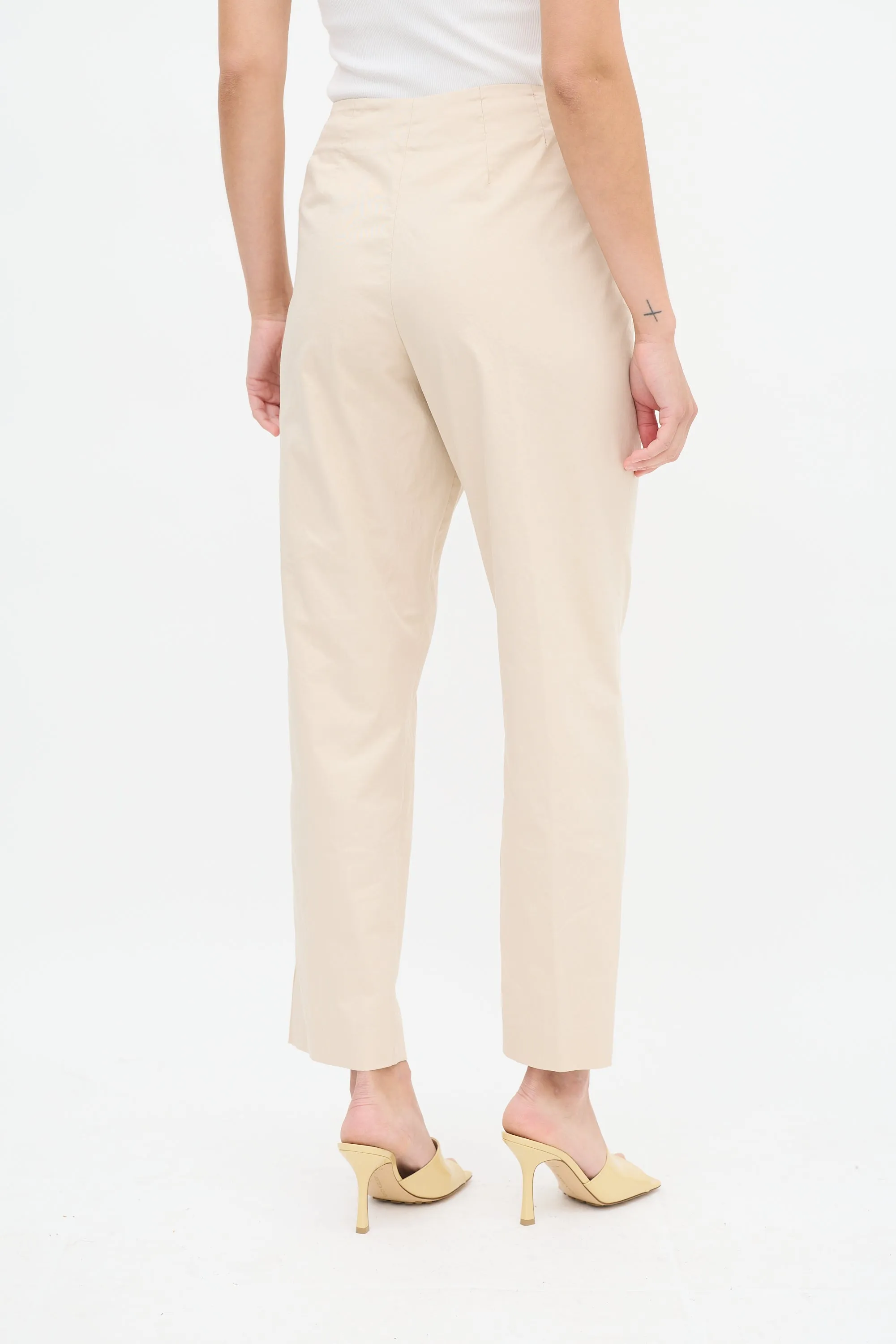 Beige Tapered Trouser