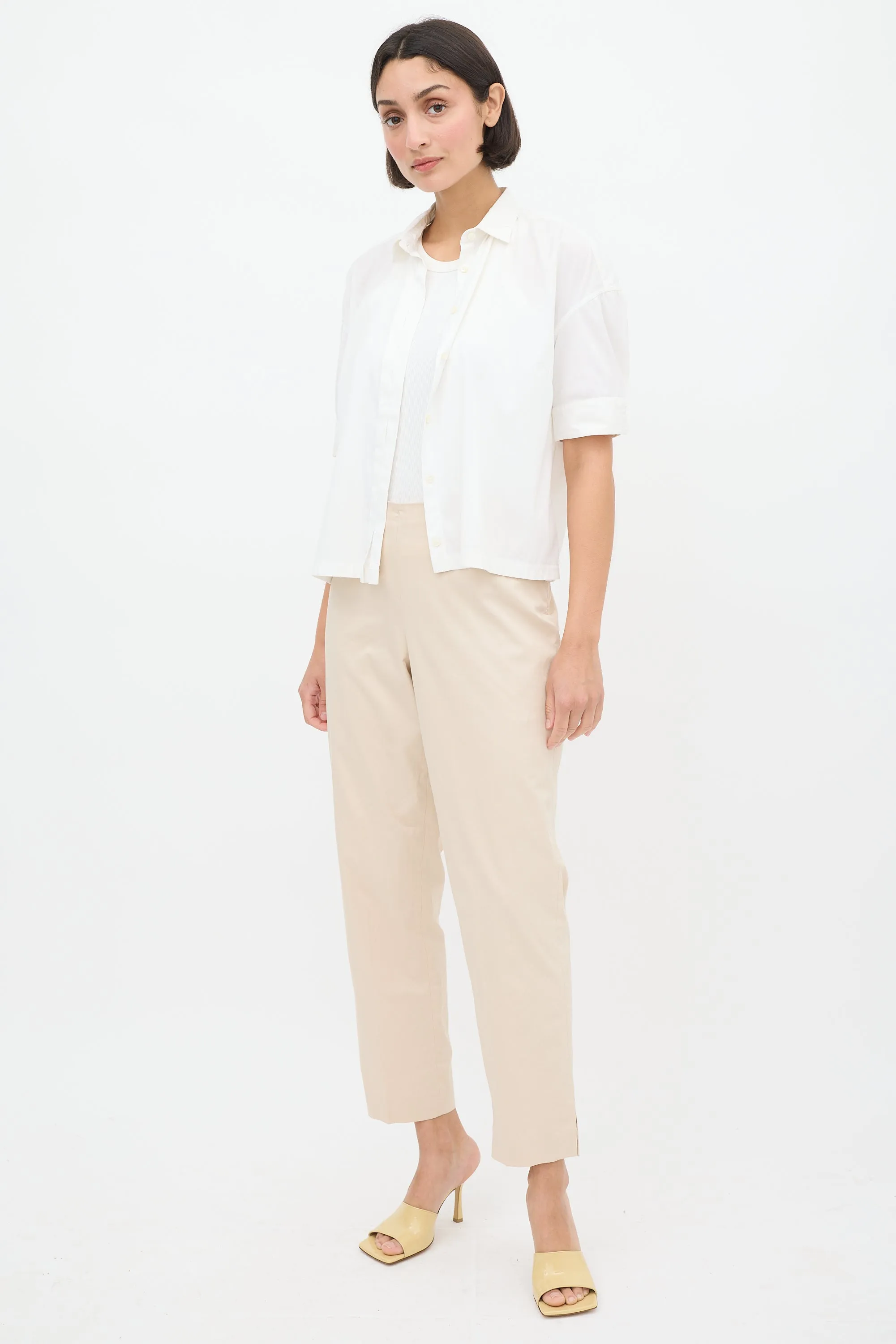 Beige Tapered Trouser