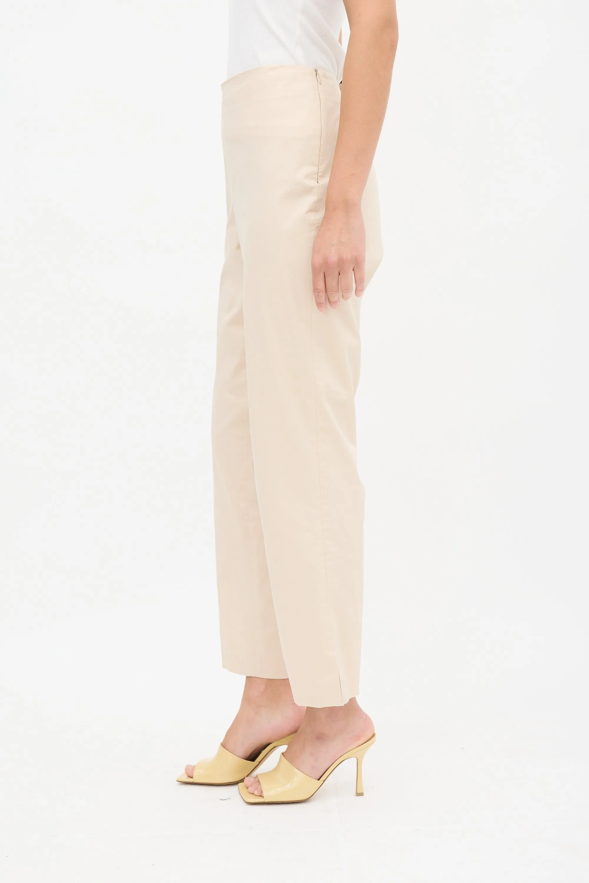 Beige Tapered Trouser