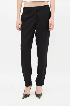Black Tapered Pleated Trouser