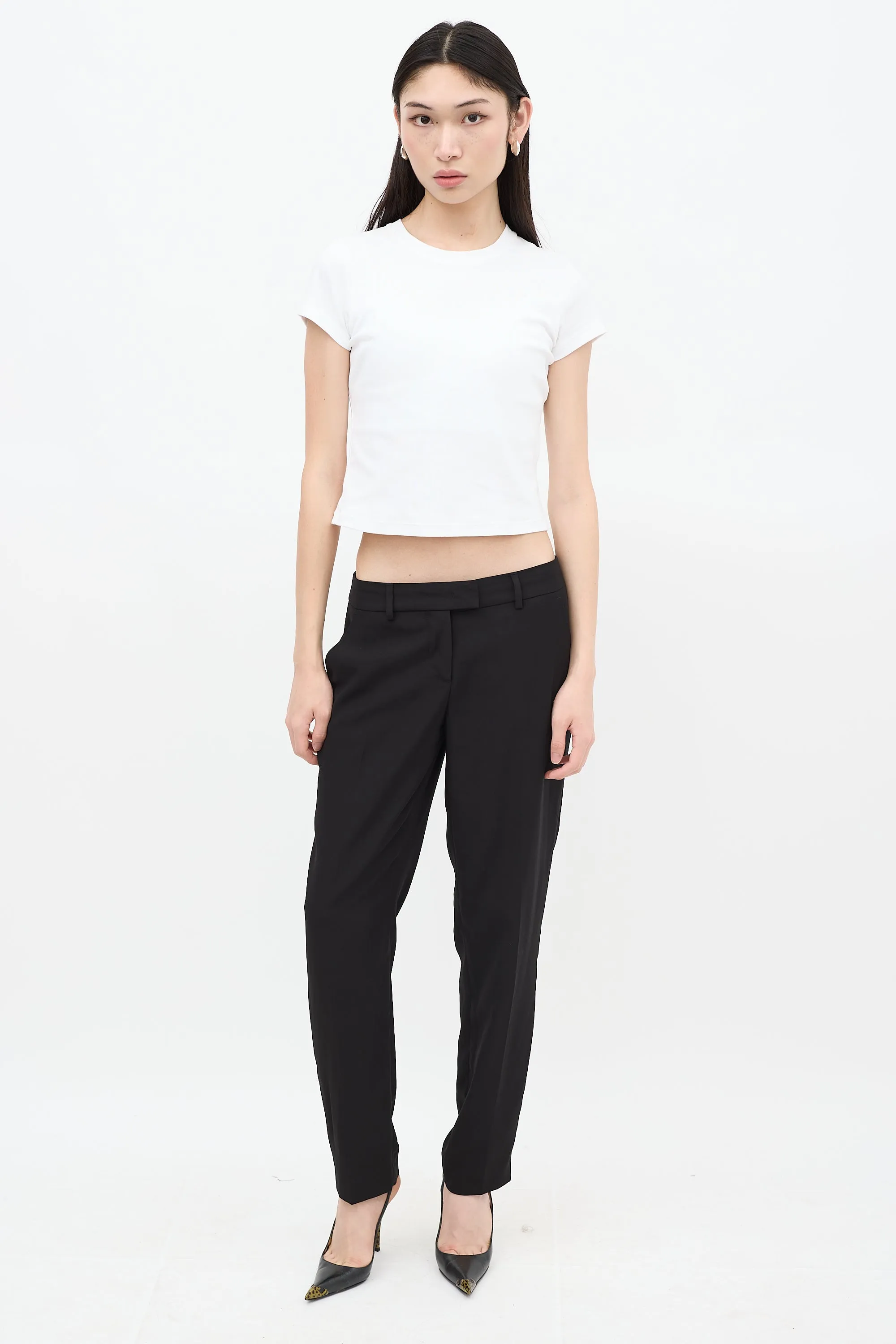 Black Tapered Pleated Trouser
