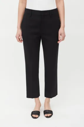 Black Tapered Wool Trouser