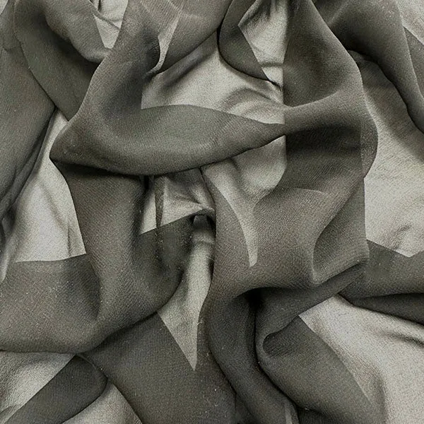 Black Woven Silk Chiffon Fabric