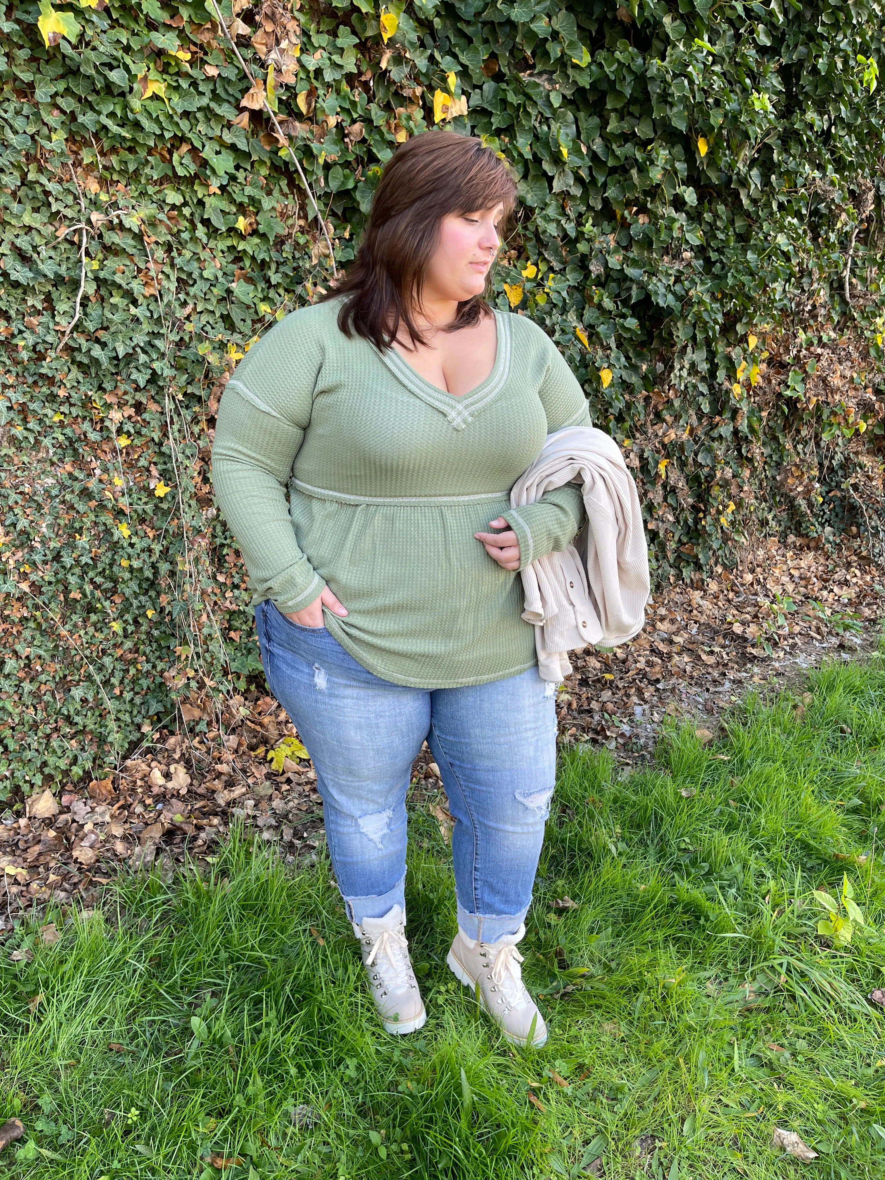 Blitzen Thermal Blouse in Olive