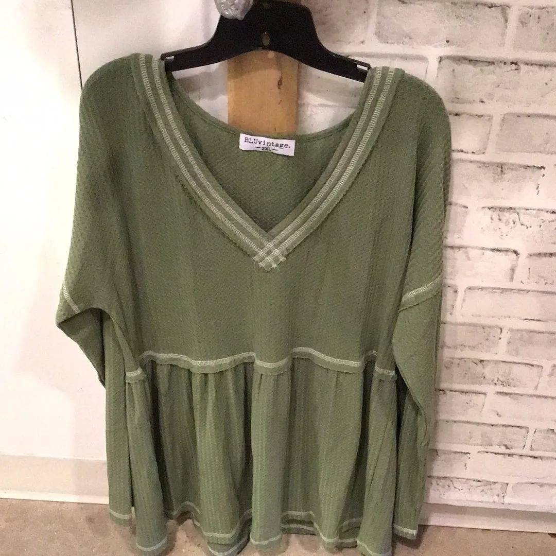 Blitzen Thermal Blouse in Olive