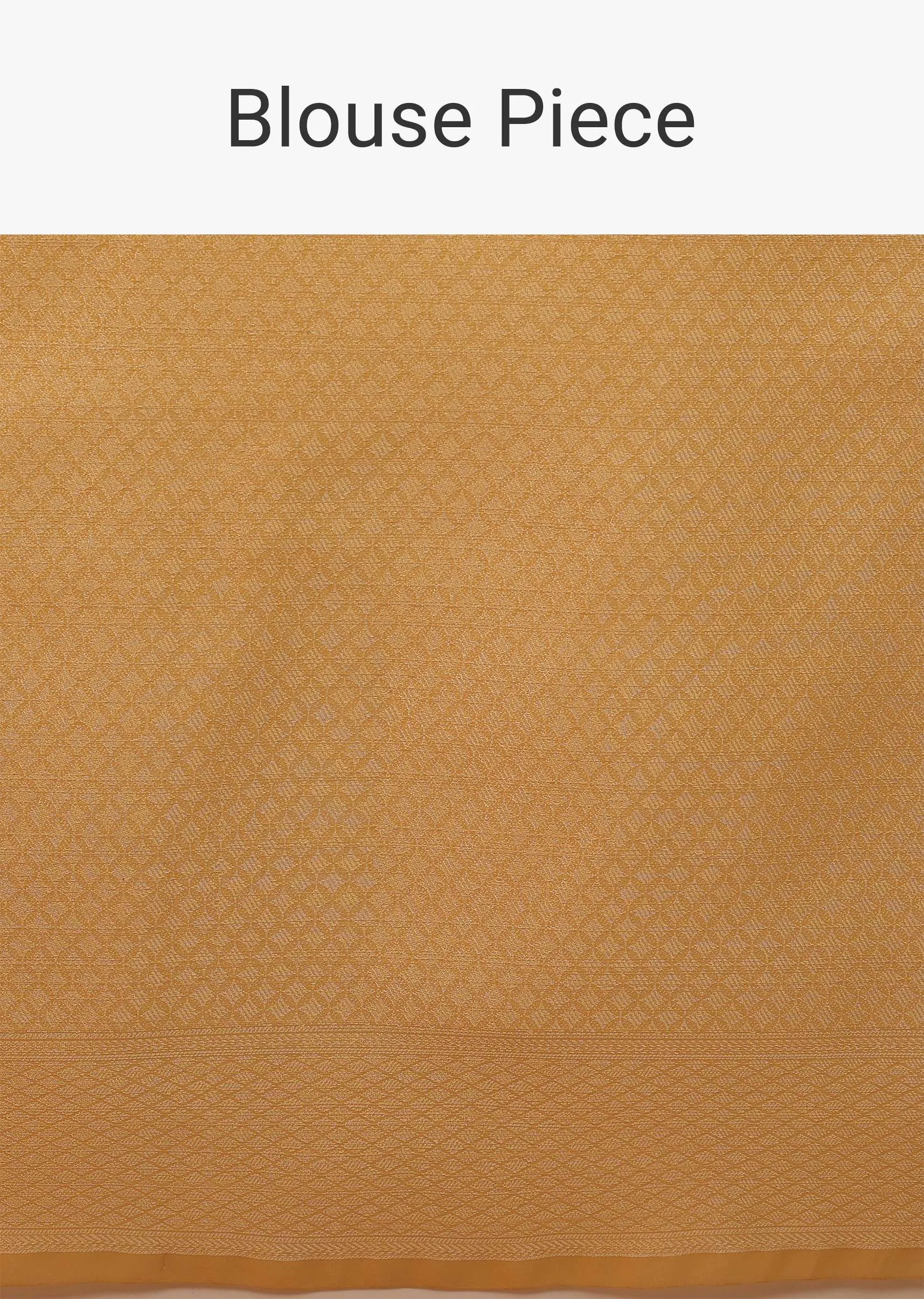 Chrome Amber Yellow Saree In Cotton And Banarasi Chanderi Butti Woven Pattern