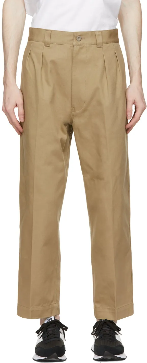 Comme des GarÃ§ons Homme Beige Cotton Drill Trousers