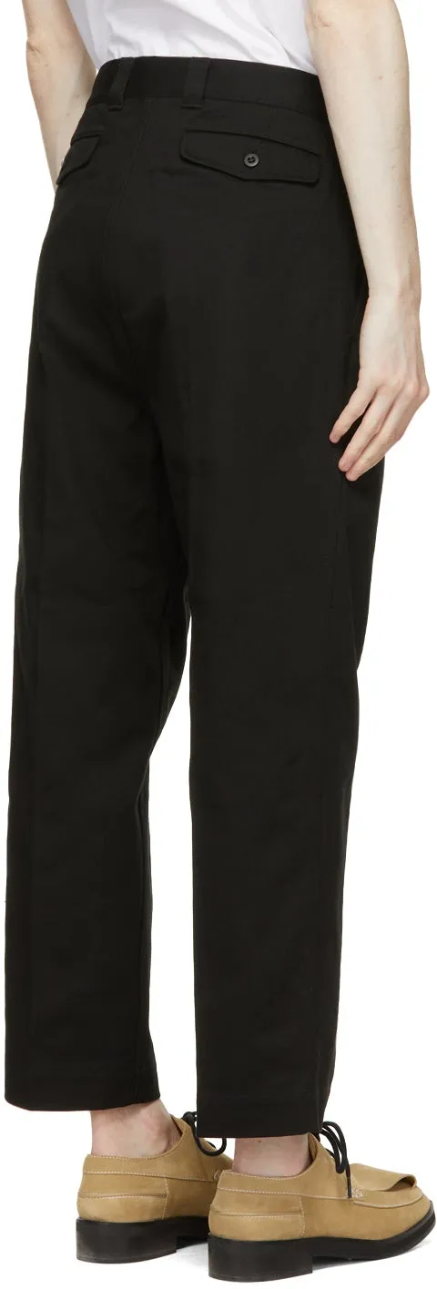 Comme des GarÃ§ons Homme Black Cotton Drill Trousers