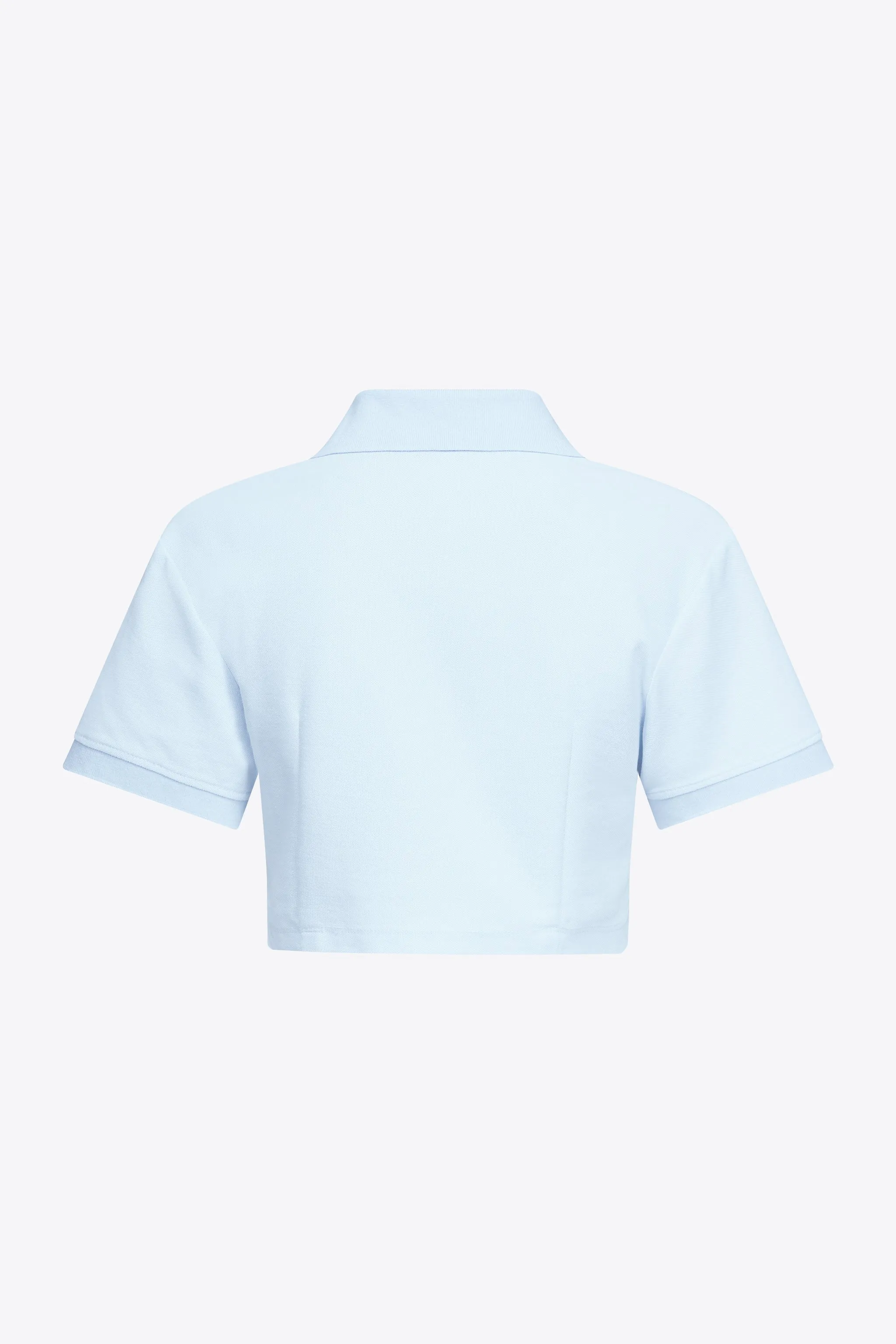 Crystal Heart Cutout Cropped Polo