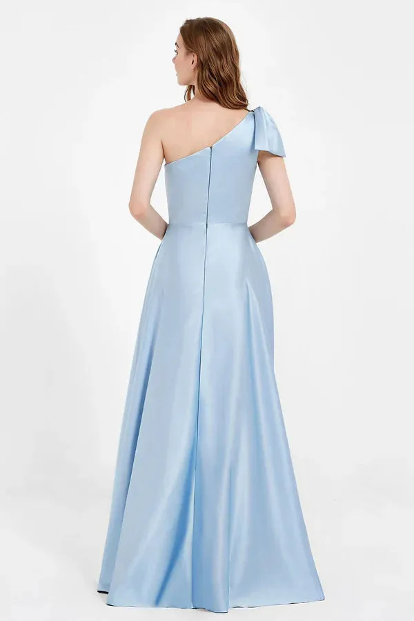 Elegant Bridesmaid Dresses One Shoulder Long Satin Dress Wedding Guest Dresses