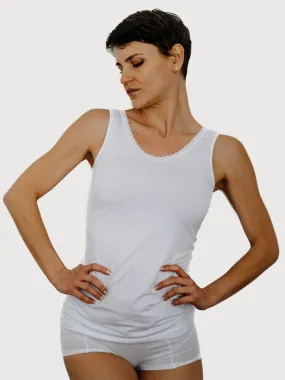 Ginevra Top White Woman Tencel | Cora Happywear