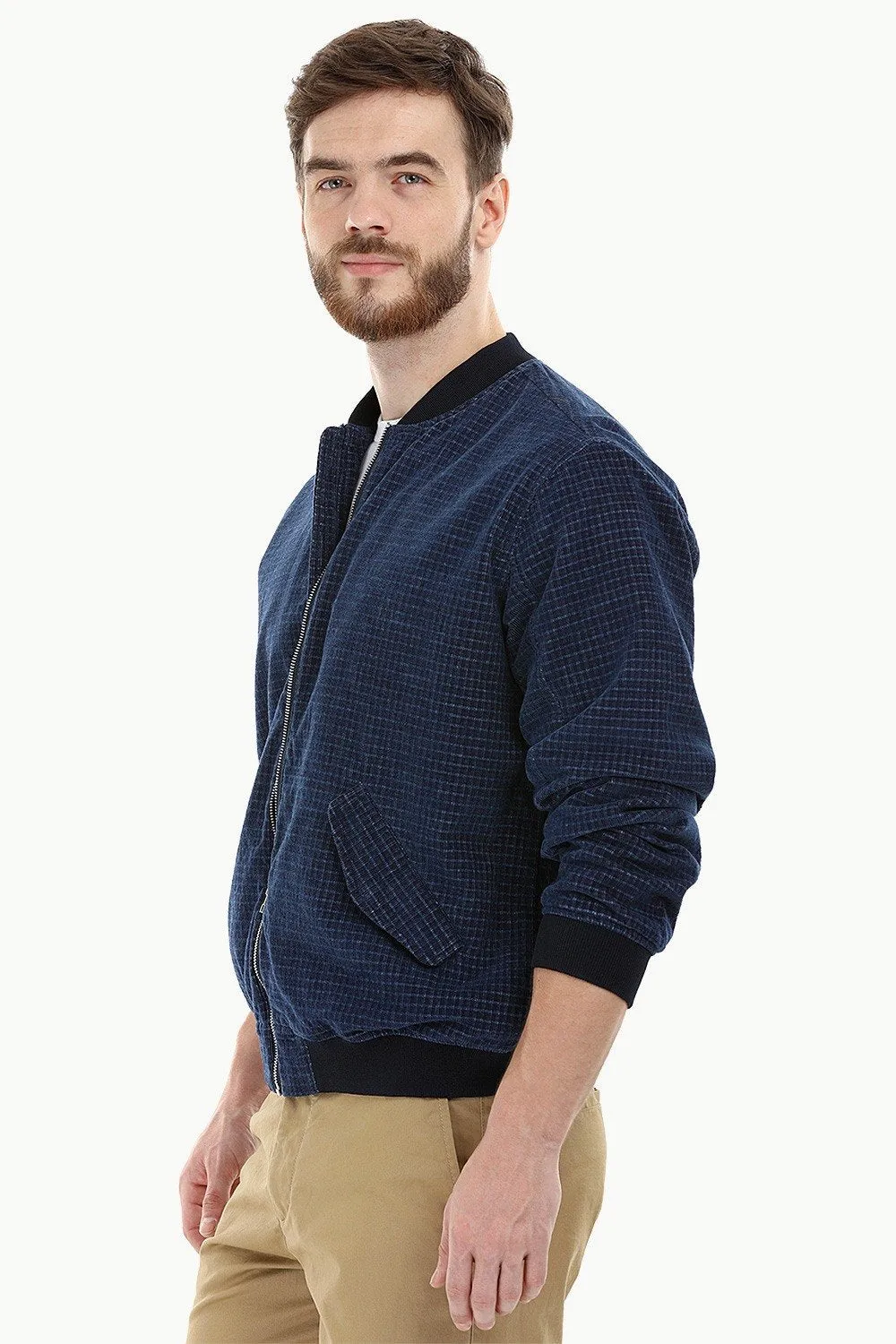 Indigo Corduroy Bomber Jacket