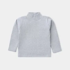Infant Unisex Thermal Inner Turtle Neck-H.grey