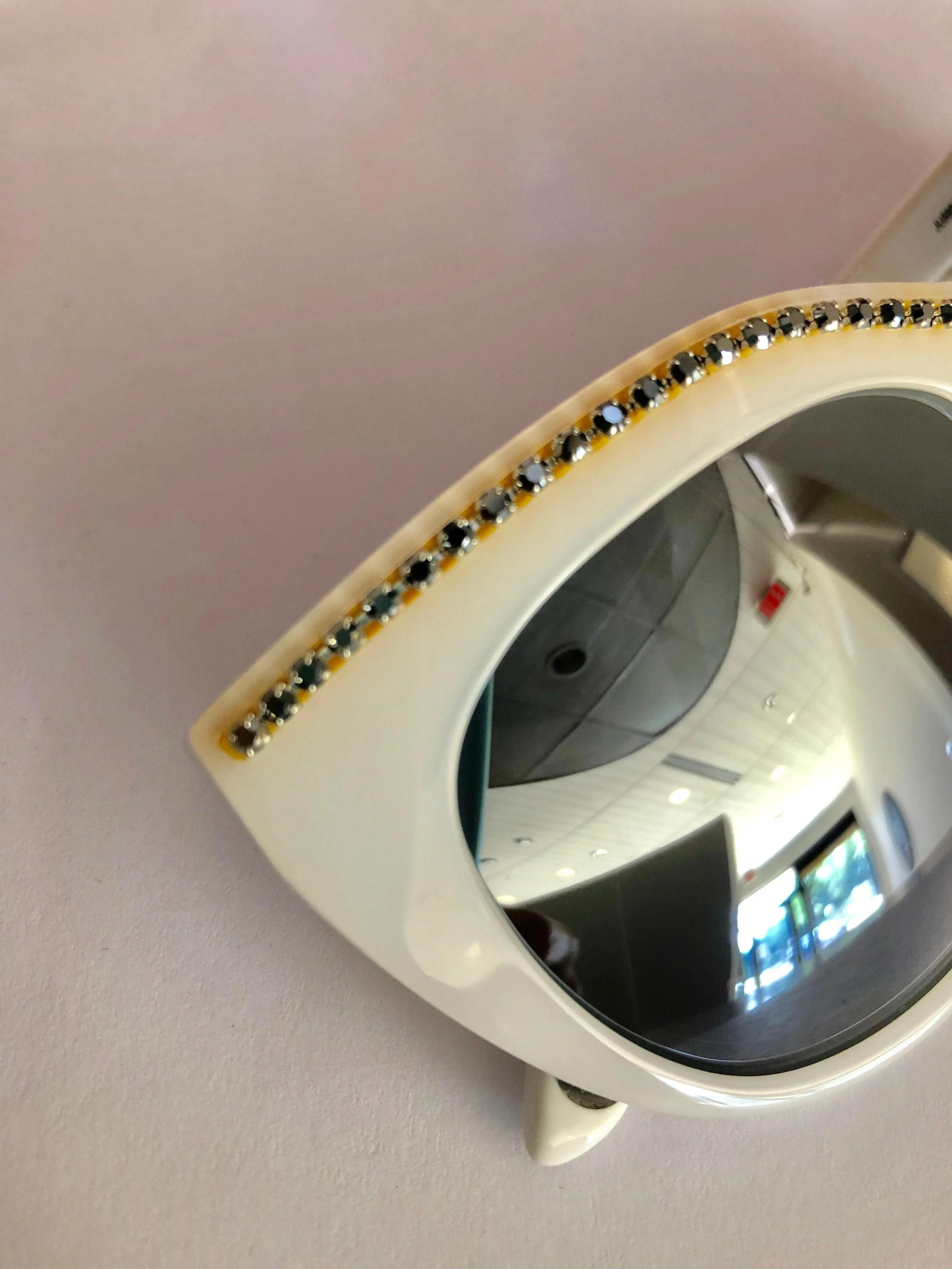 Juicy Couture JU595/S 0VK6/GO White Cat Eye Sunglasses