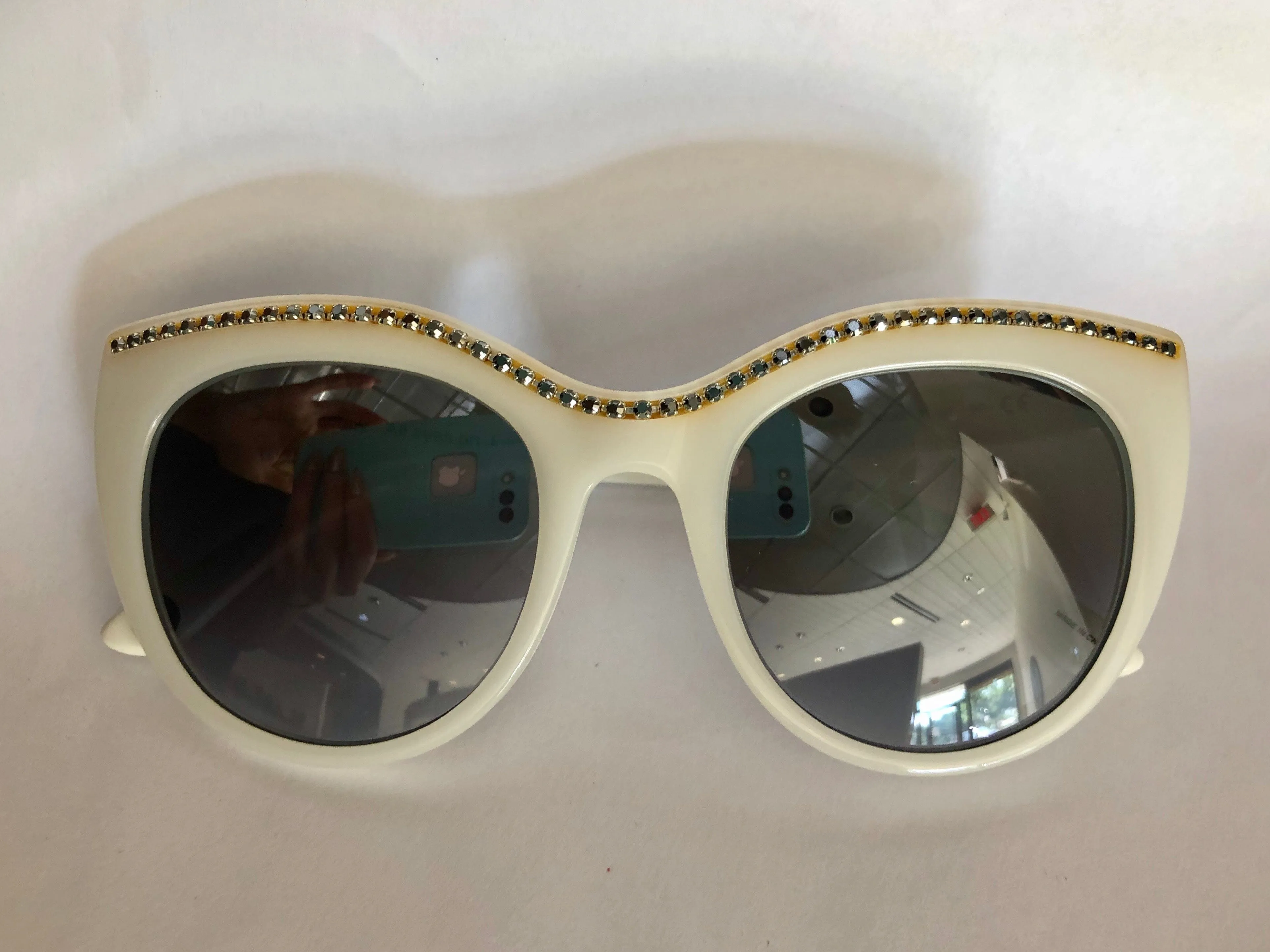 Juicy Couture JU595/S 0VK6/GO White Cat Eye Sunglasses