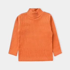 Kids Unisex Thermal Turtle Neck -Orange