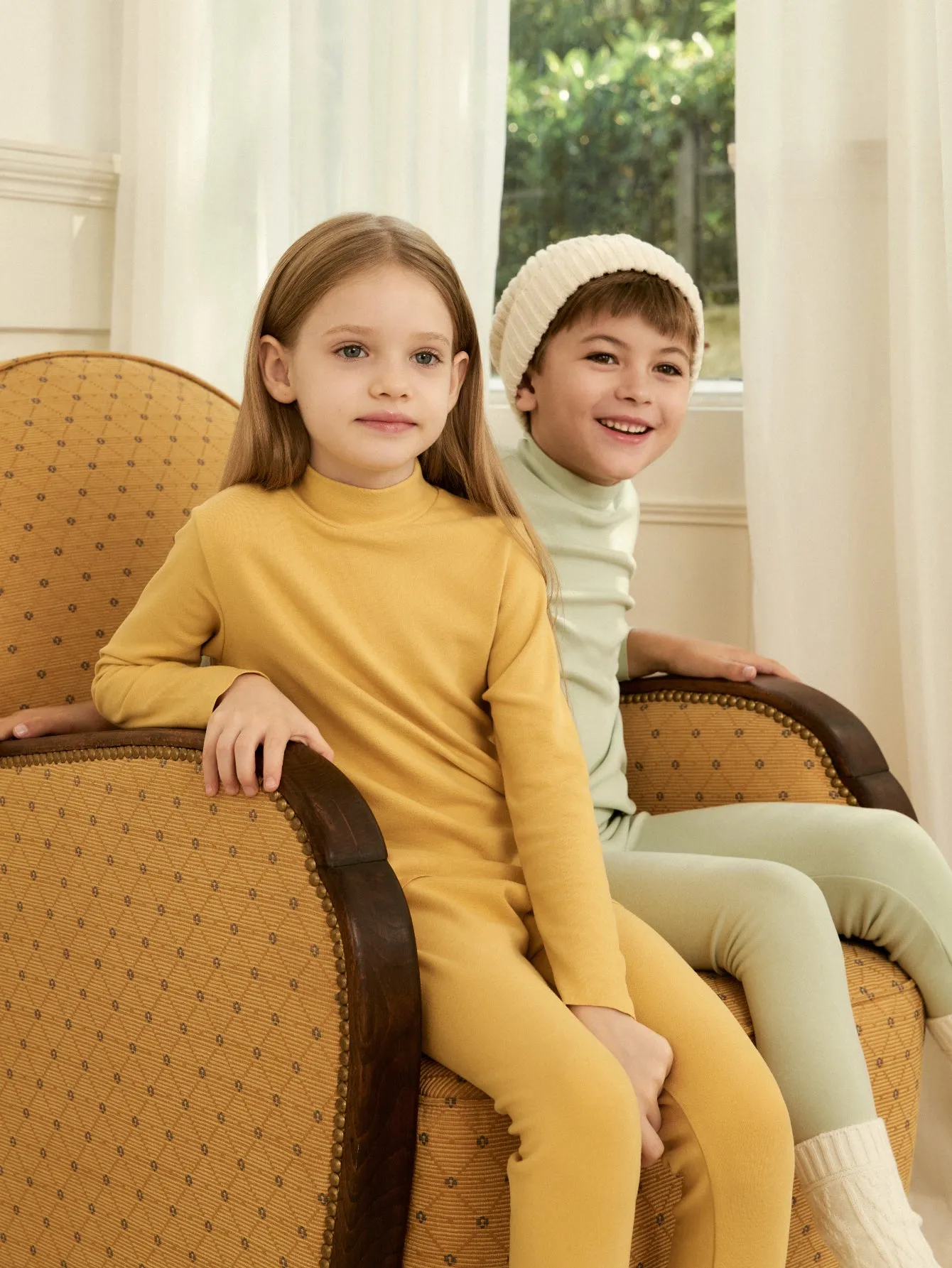 MARC & JANIE Boys Girls Warm High Neck Thermal Bottom Shirts 241581