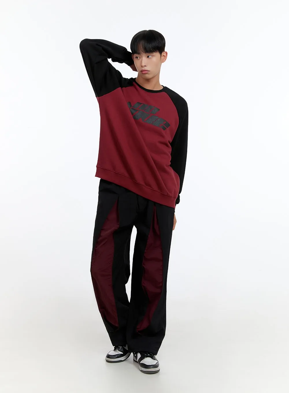 Men's Cotton Graphic Raglan Sweatshirt IS413