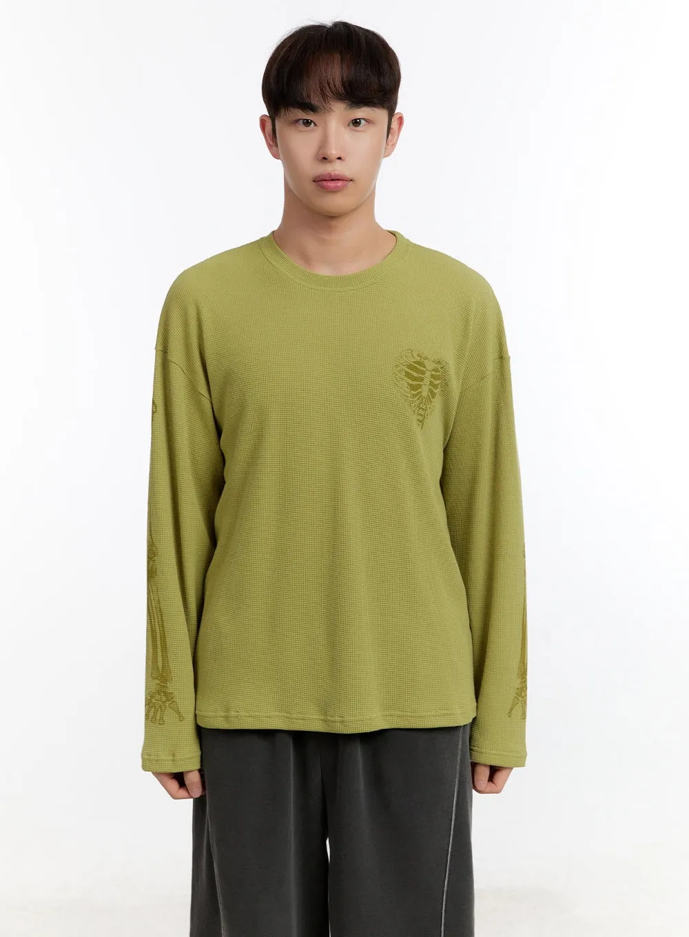 Men's Skeleton Graphic Long Sleeve Top IA504