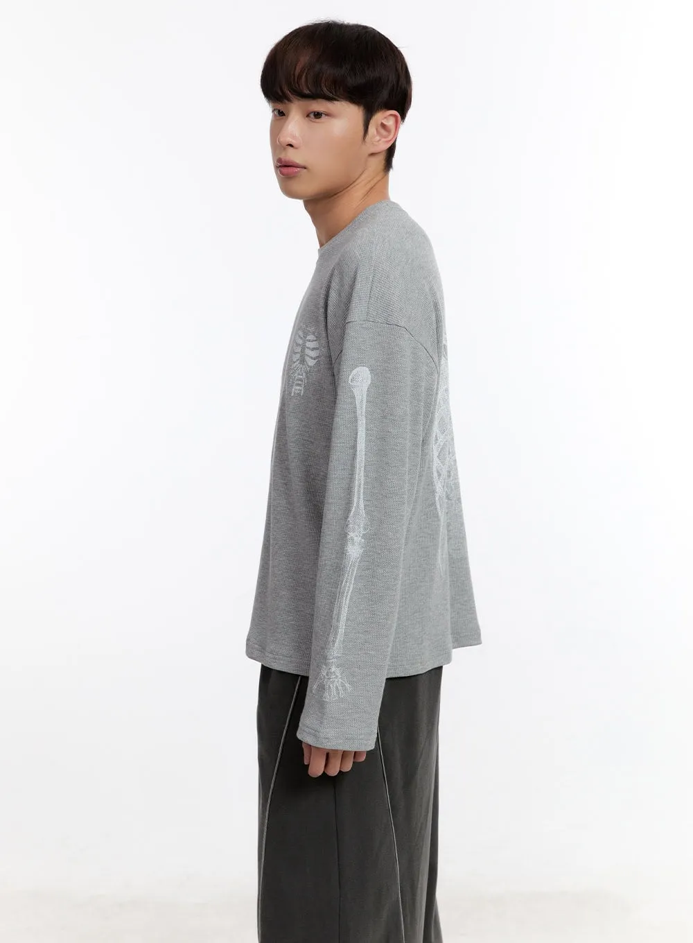Men's Skeleton Graphic Long Sleeve Top IA504
