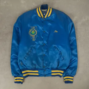MEN'S VINTAGE 1989 AIRWAY FACILITIES SATIN BOMBER JACKET - LARGE