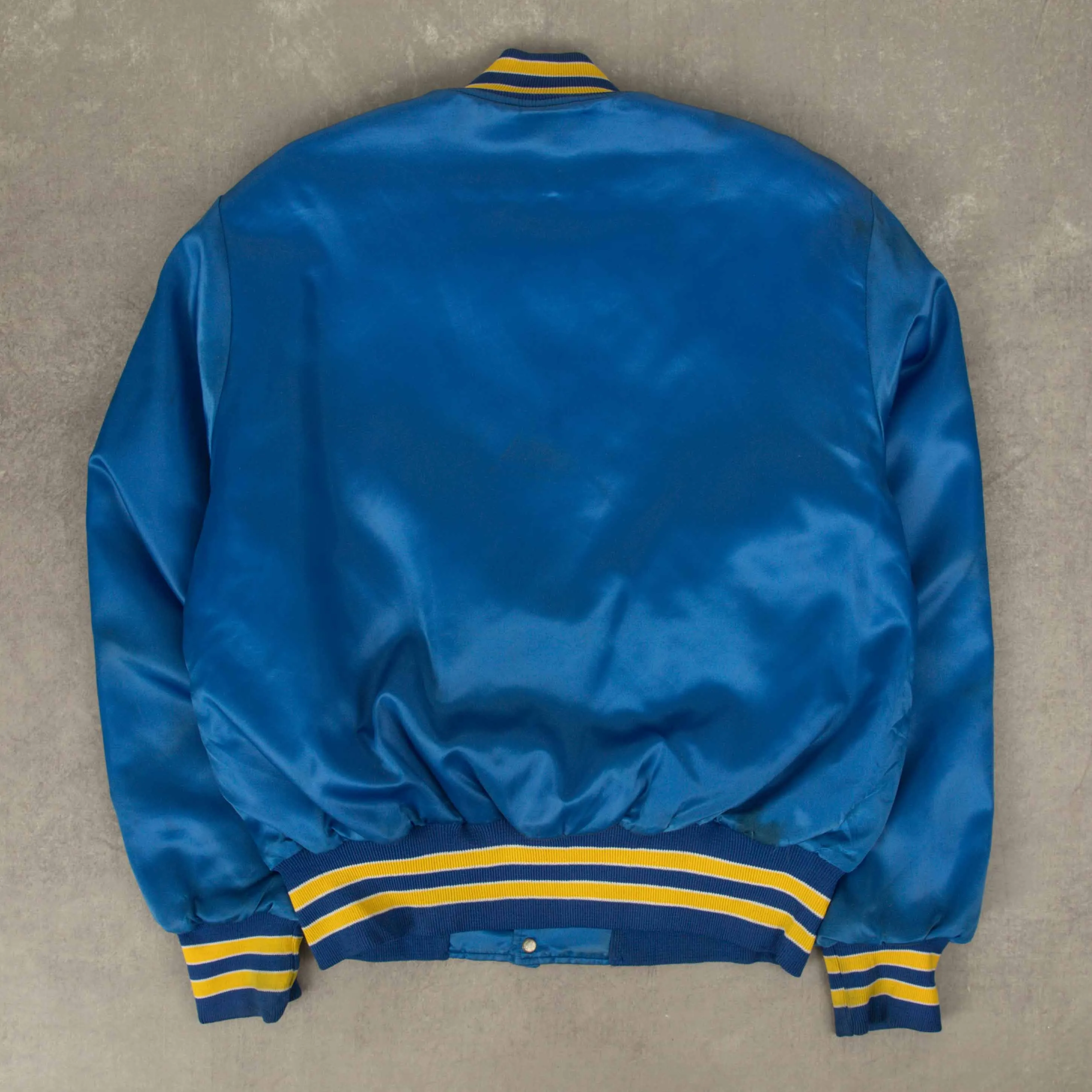 MEN'S VINTAGE 1989 AIRWAY FACILITIES SATIN BOMBER JACKET - LARGE