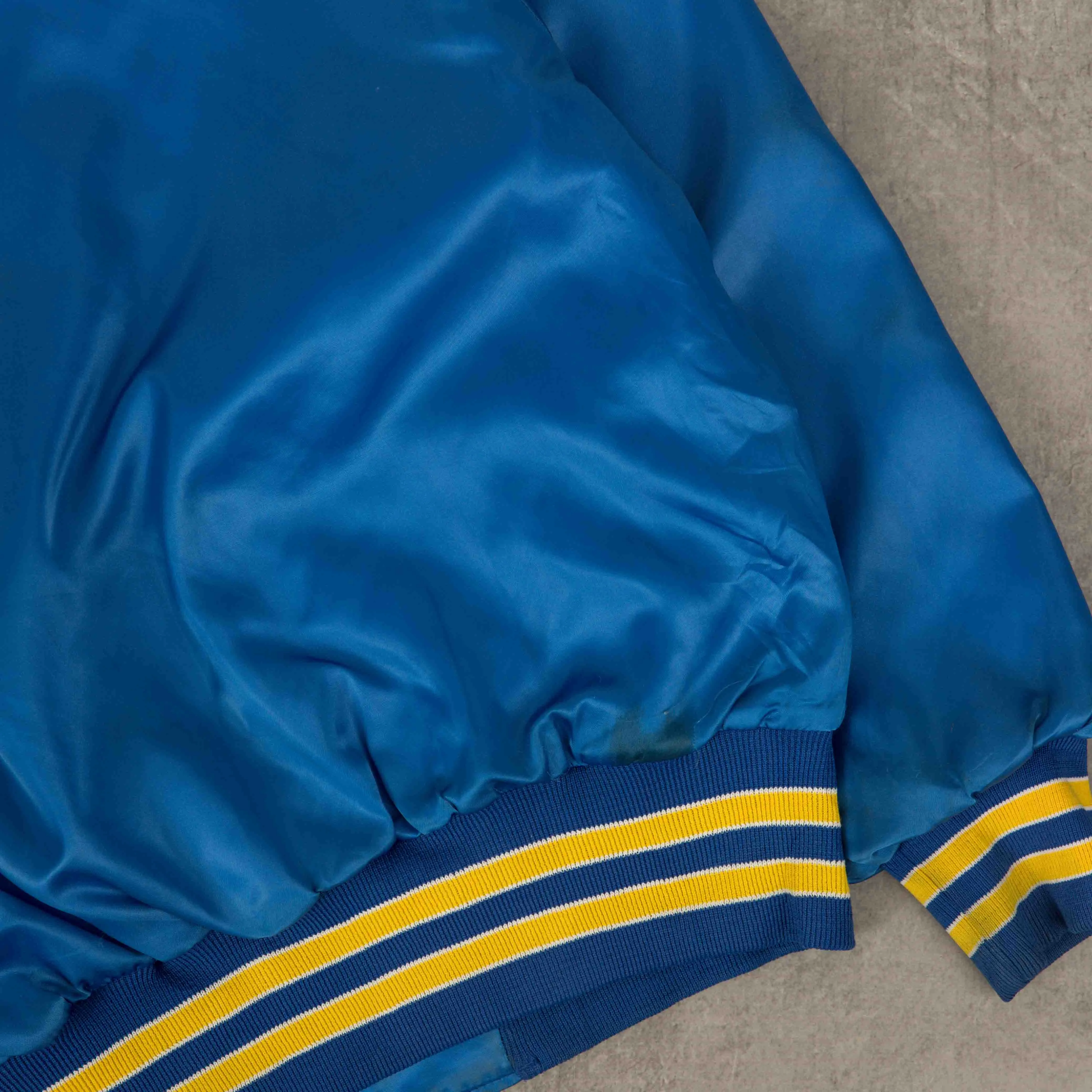 MEN'S VINTAGE 1989 AIRWAY FACILITIES SATIN BOMBER JACKET - LARGE