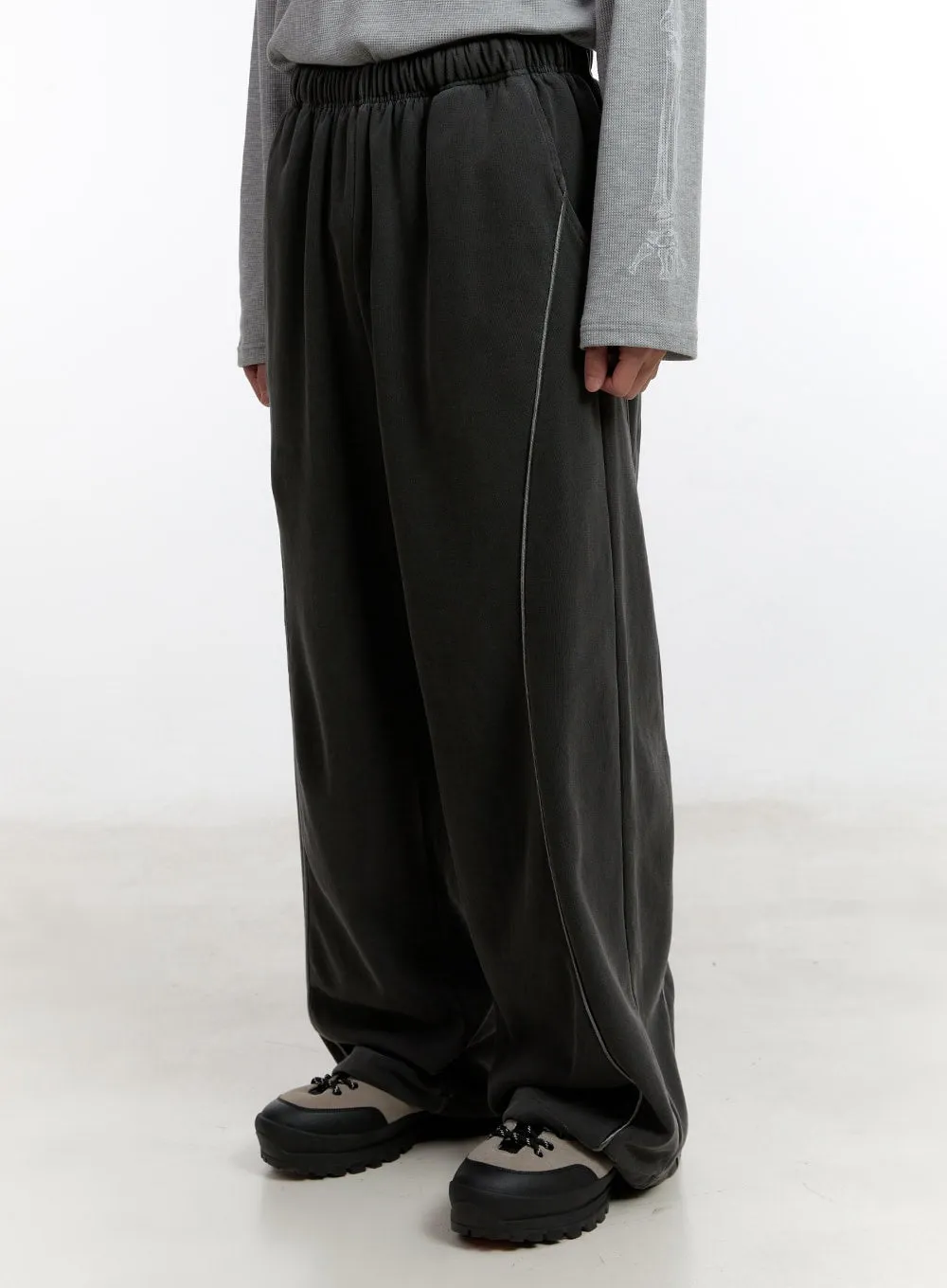 Men's Washed Wide-Fit Sweatpants IA504