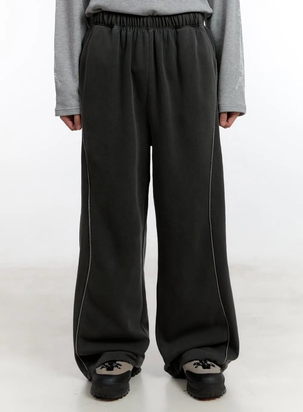 Men's Washed Wide-Fit Sweatpants IA504