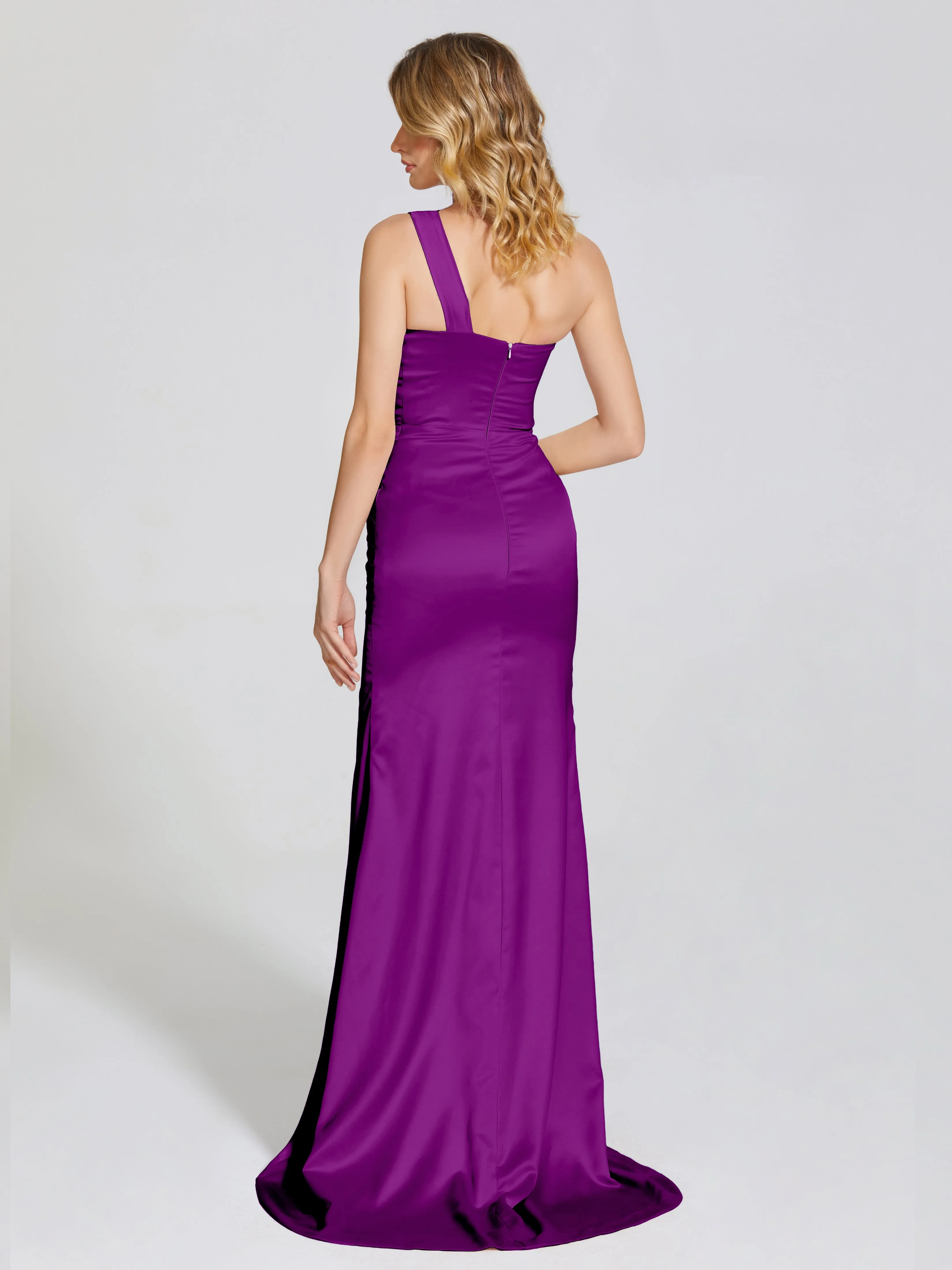 Ruched Soft Satin Wedding Guest Dresses