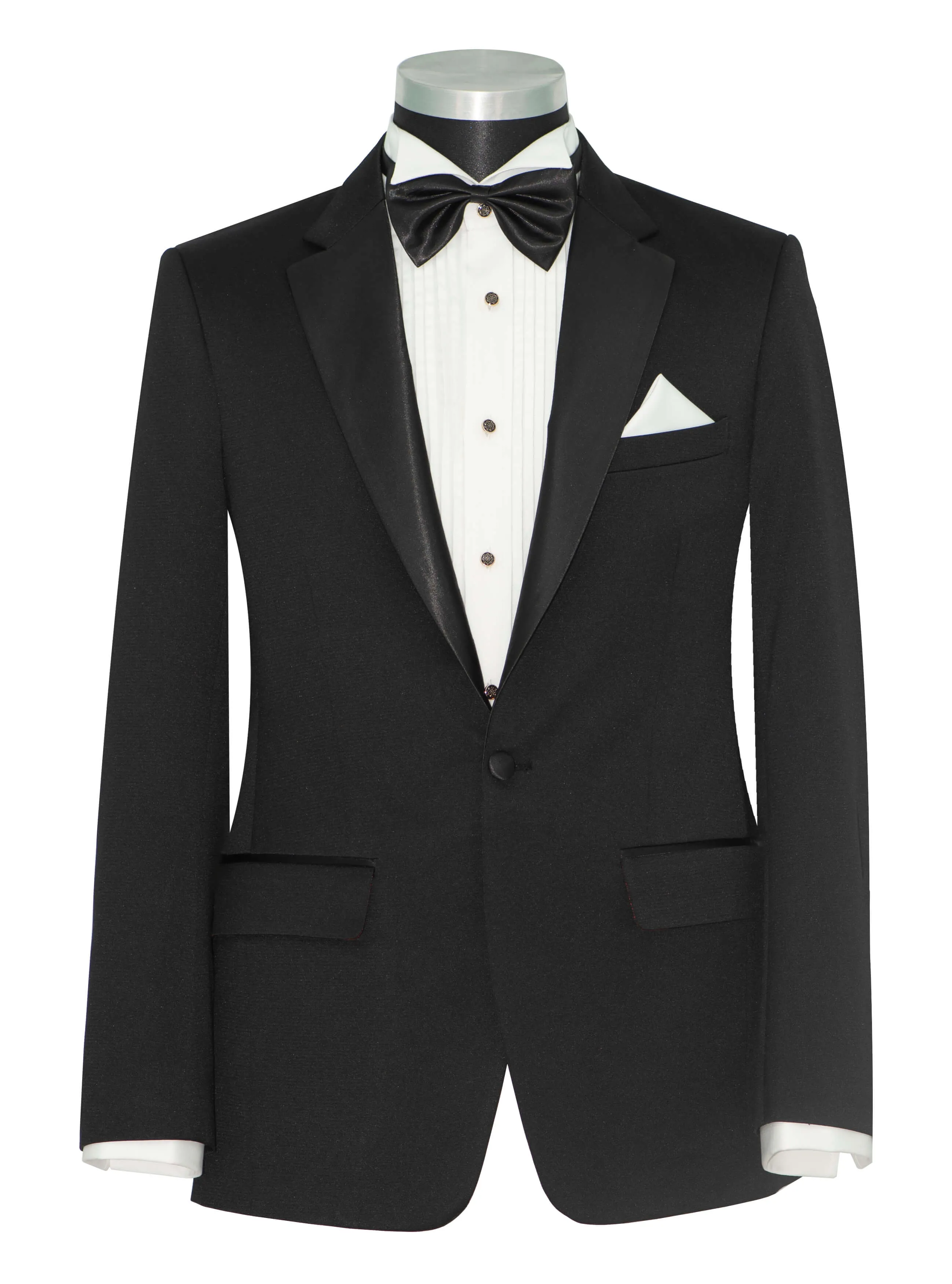 SLIM-FIT NOTCH LAPEL BLACK TUXEDO SIT FOR MEN