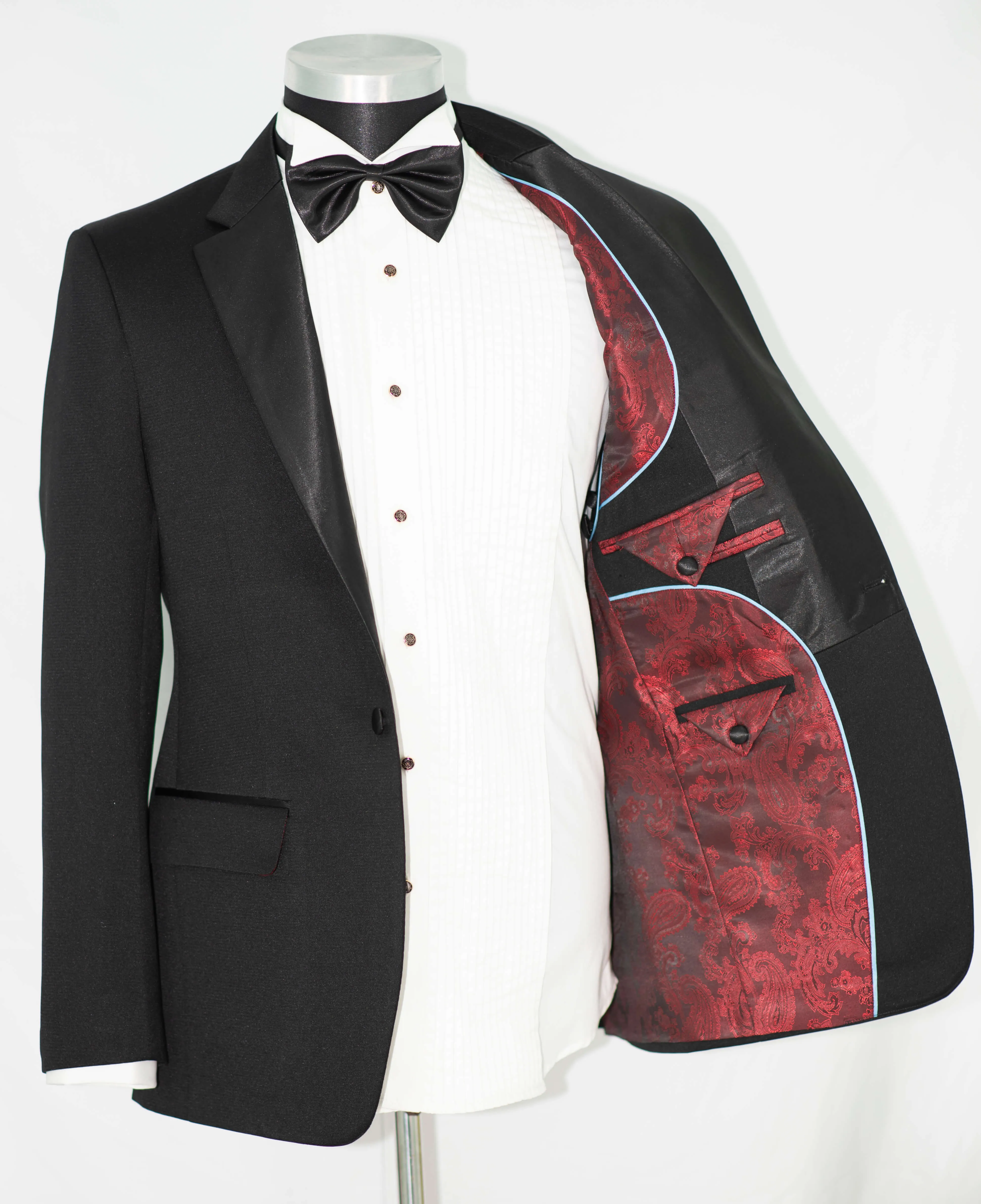 SLIM-FIT NOTCH LAPEL BLACK TUXEDO SIT FOR MEN
