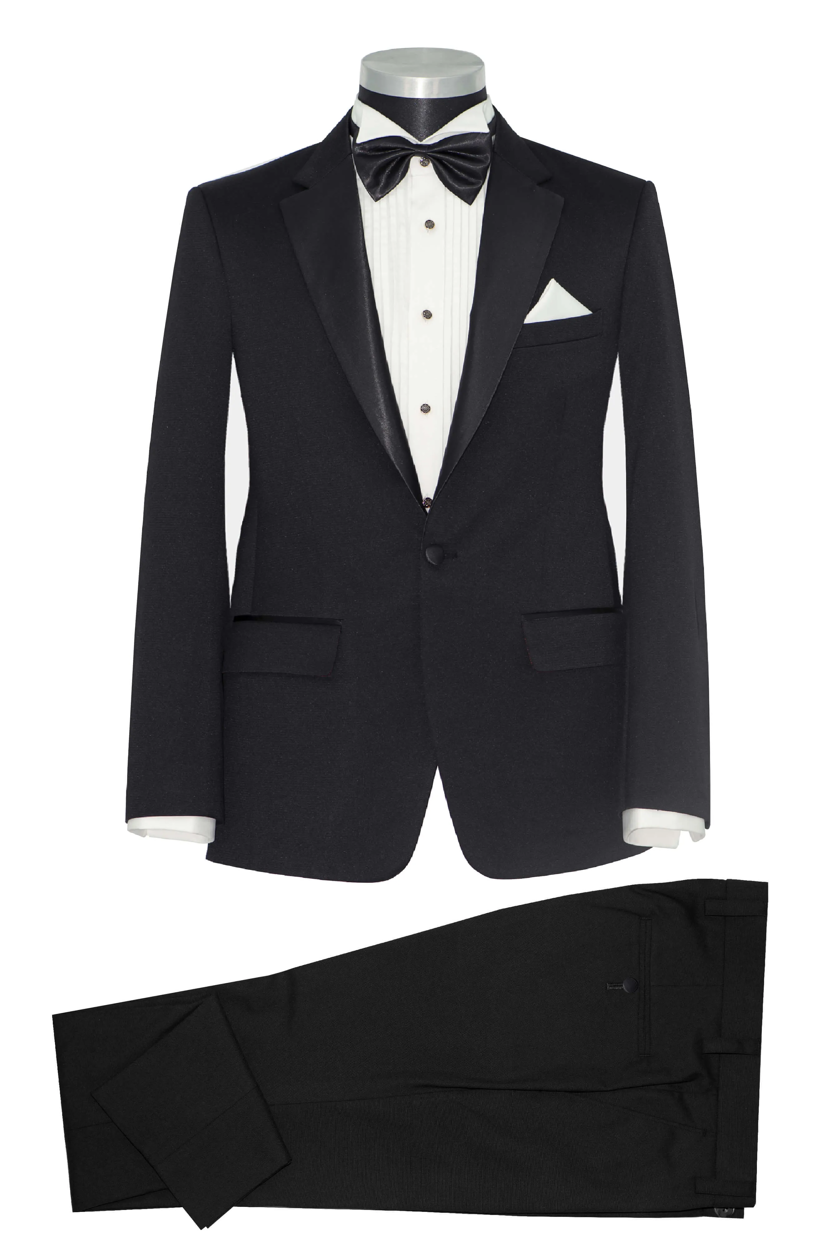 SLIM-FIT NOTCH LAPEL BLACK TUXEDO SIT FOR MEN