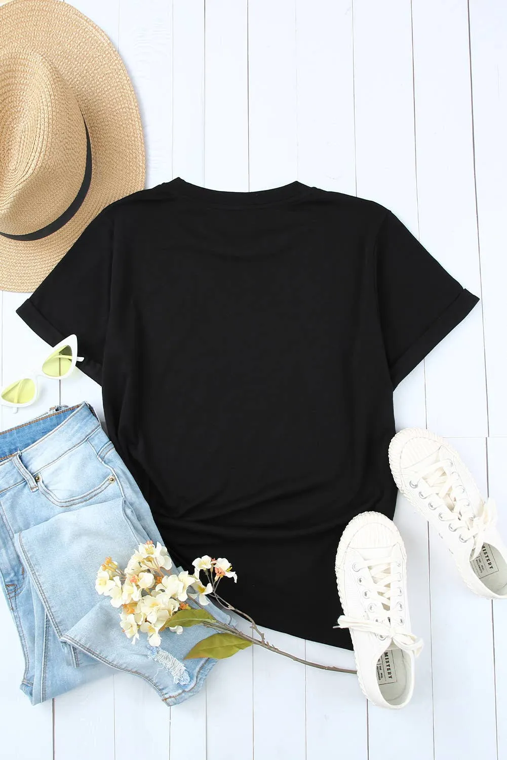 Solid Color Crew Neck Tee