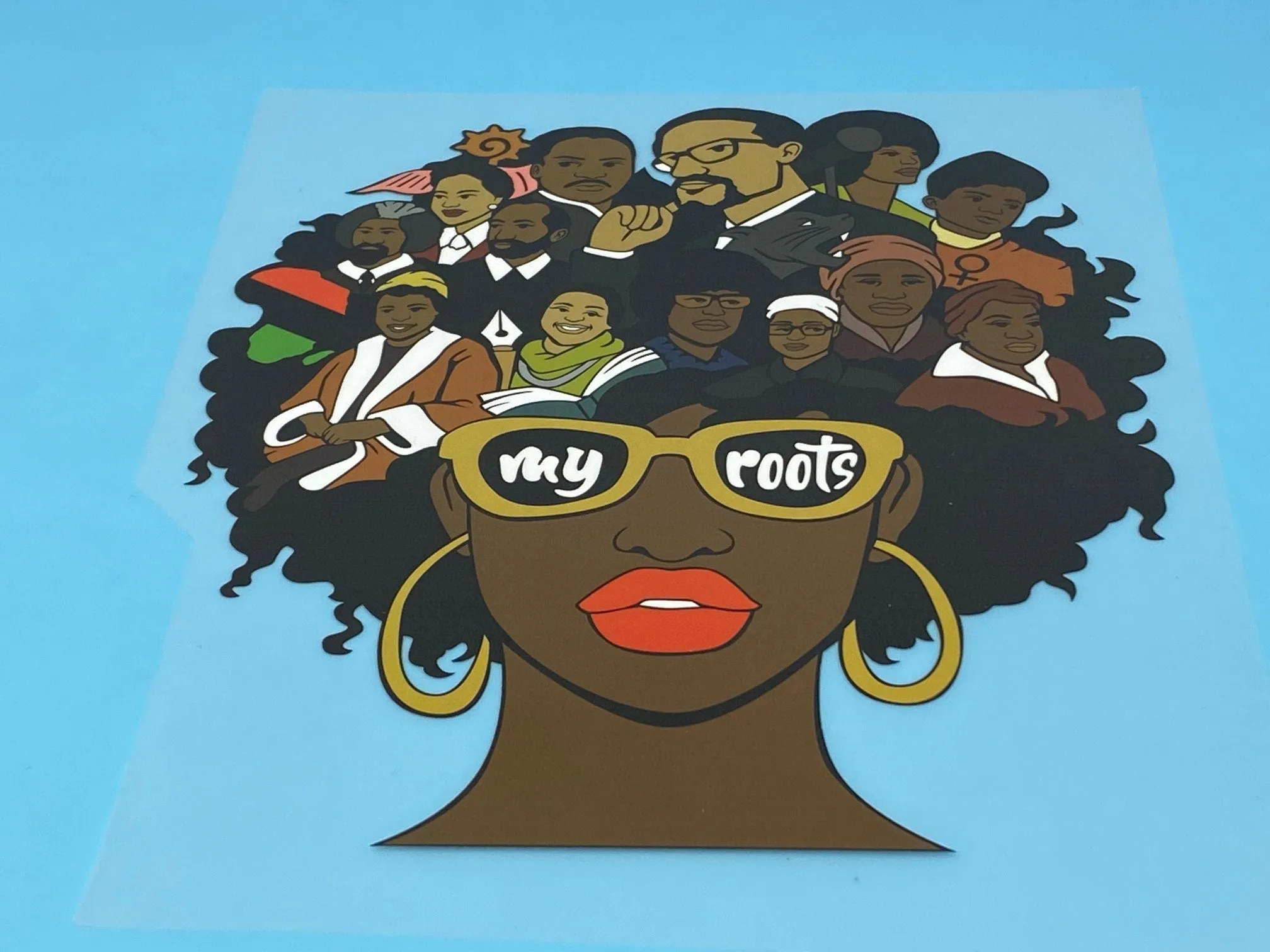 T-shirt Transfer Sheet, "My Roots"  for HEAT PRESSING on garments,T-Shirts, Sweaters, Htv Appliques, Etc.