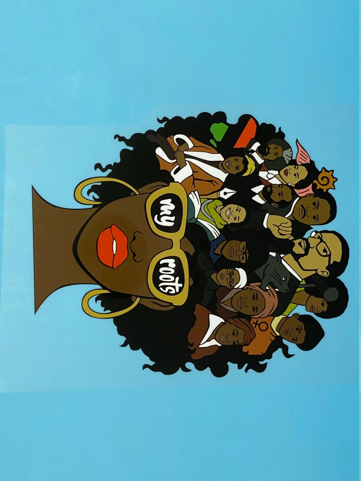 T-shirt Transfer Sheet, "My Roots"  for HEAT PRESSING on garments,T-Shirts, Sweaters, Htv Appliques, Etc.