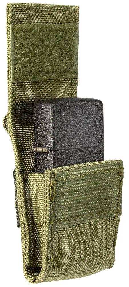 Tactical Pouch and Black Crackle Windproof Lighter Gift Set
