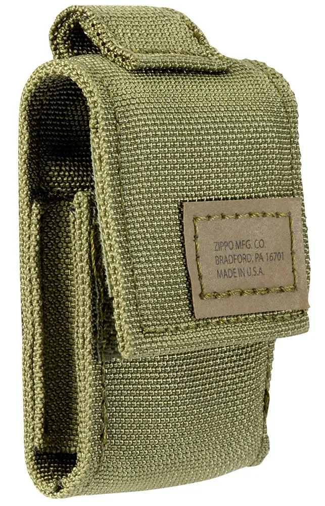Tactical Pouch and Black Crackle Windproof Lighter Gift Set