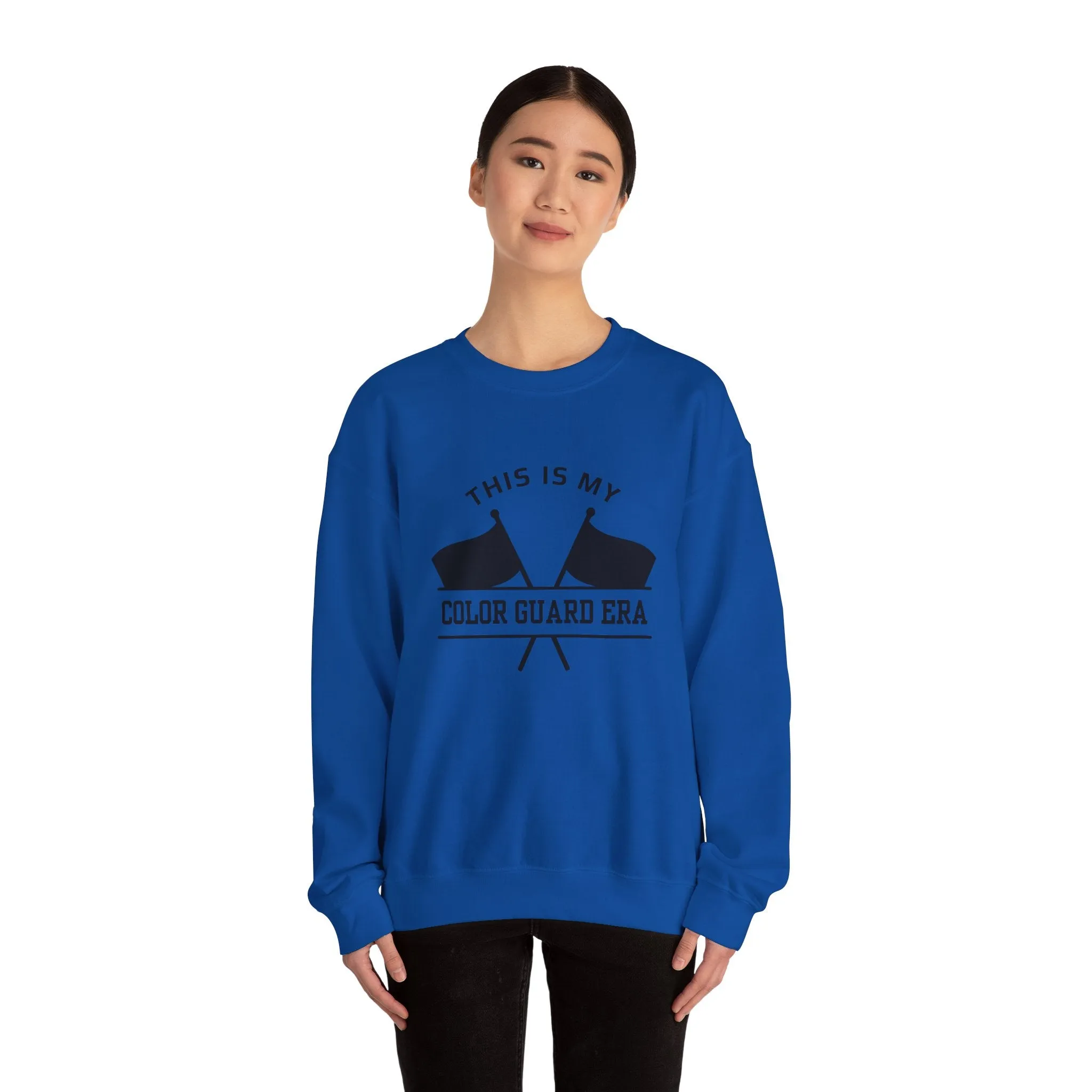 This is my Color Guard Era If Taylor was in Marching Band Unisex Heavy Blend™ Crewneck Sweatshirt in White and Sport Gray